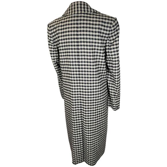 Something Navy Gray & Blue Plaid Wool Blend Trench Coat – Size Small (NWT) - Picture 2 of 10